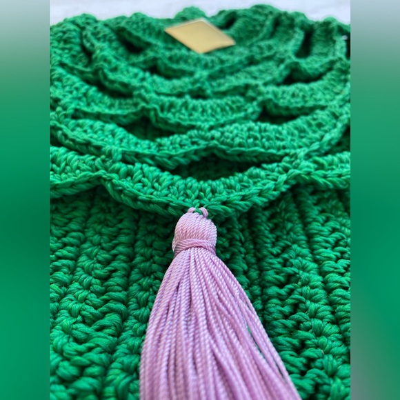 Green & Purple Artisanal Handwoven Summer Clutch - Picture 2 of 3